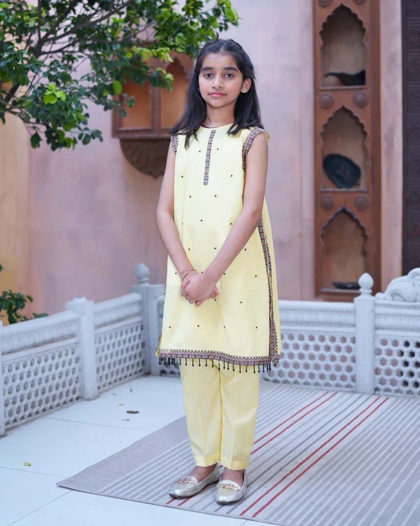 2 Piece Embroidered Kids Lawn Suit